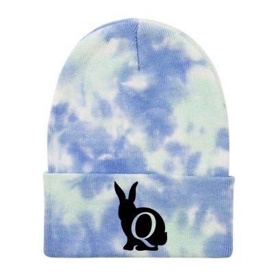 Q-anon Rabbit Logo Tie Dye 12in Knit Beanie