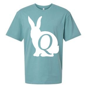 Q-anon Rabbit Logo Sueded Cloud Jersey T-Shirt