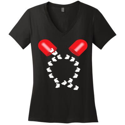 Q Anon Red Pill Qanon Women's V-Neck T-Shirt