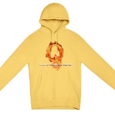 Q-Anon The Storm Is Here Premium Pullover Hoodie