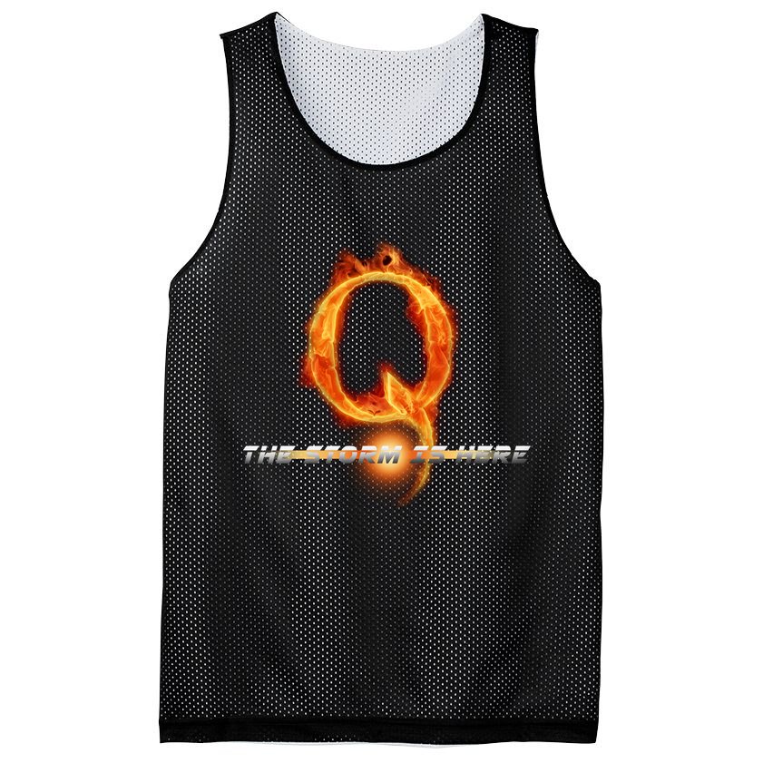 Q-Anon The Storm Is Here Mesh Reversible Basketball Jersey Tank