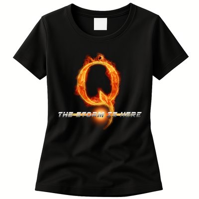 Q-Anon The Storm Is Here Womens T-Shirt