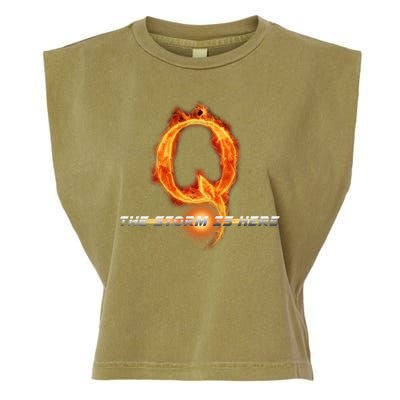 Q-Anon The Storm Is Here Garment-Dyed Women's Muscle Tee