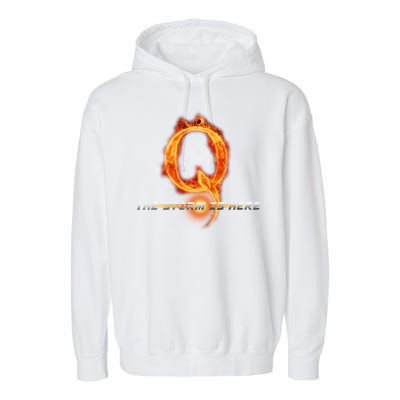 Q-Anon The Storm Is Here Garment-Dyed Fleece Hoodie