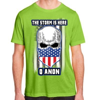 Q-Anon The Storm Is Here Skull Flag Adult ChromaSoft Performance T-Shirt