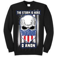 Q-Anon The Storm Is Here Skull Flag Sweatshirt