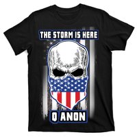 Q-Anon The Storm Is Here Skull Flag T-Shirt