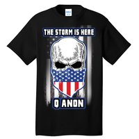 Q-Anon The Storm Is Here Skull Flag Tall T-Shirt