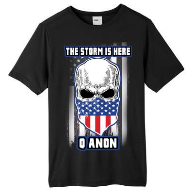 Q-Anon The Storm Is Here Skull Flag Tall Fusion ChromaSoft Performance T-Shirt