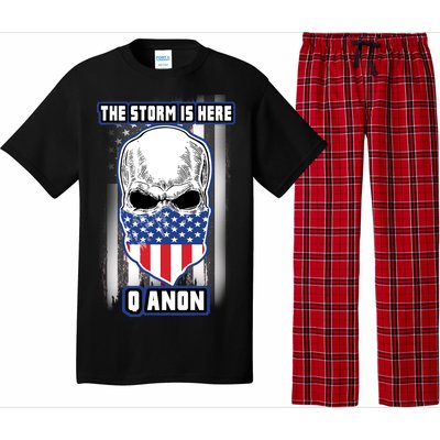 Q-Anon The Storm Is Here Skull Flag Pajama Set