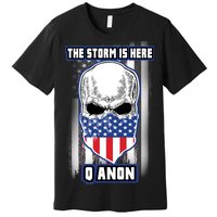 Q-Anon The Storm Is Here Skull Flag Premium T-Shirt