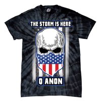 Q-Anon The Storm Is Here Skull Flag Tie-Dye T-Shirt