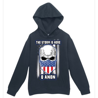 Q-Anon The Storm Is Here Skull Flag Urban Pullover Hoodie