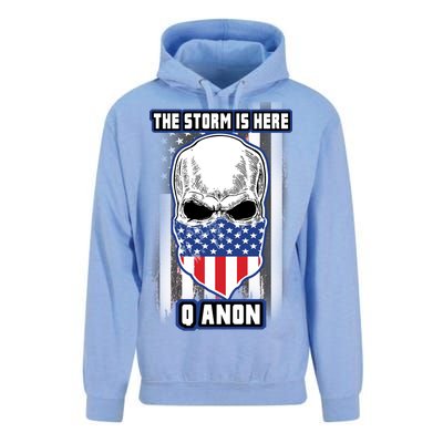 Q-Anon The Storm Is Here Skull Flag Unisex Surf Hoodie