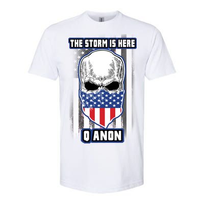 Q-Anon The Storm Is Here Skull Flag Softstyle CVC T-Shirt