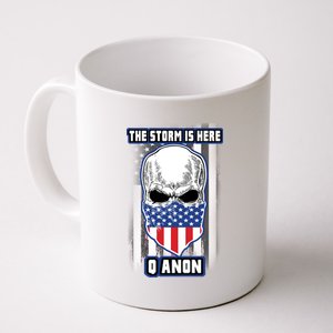 Q-Anon The Storm Is Here Skull Flag Coffee Mug