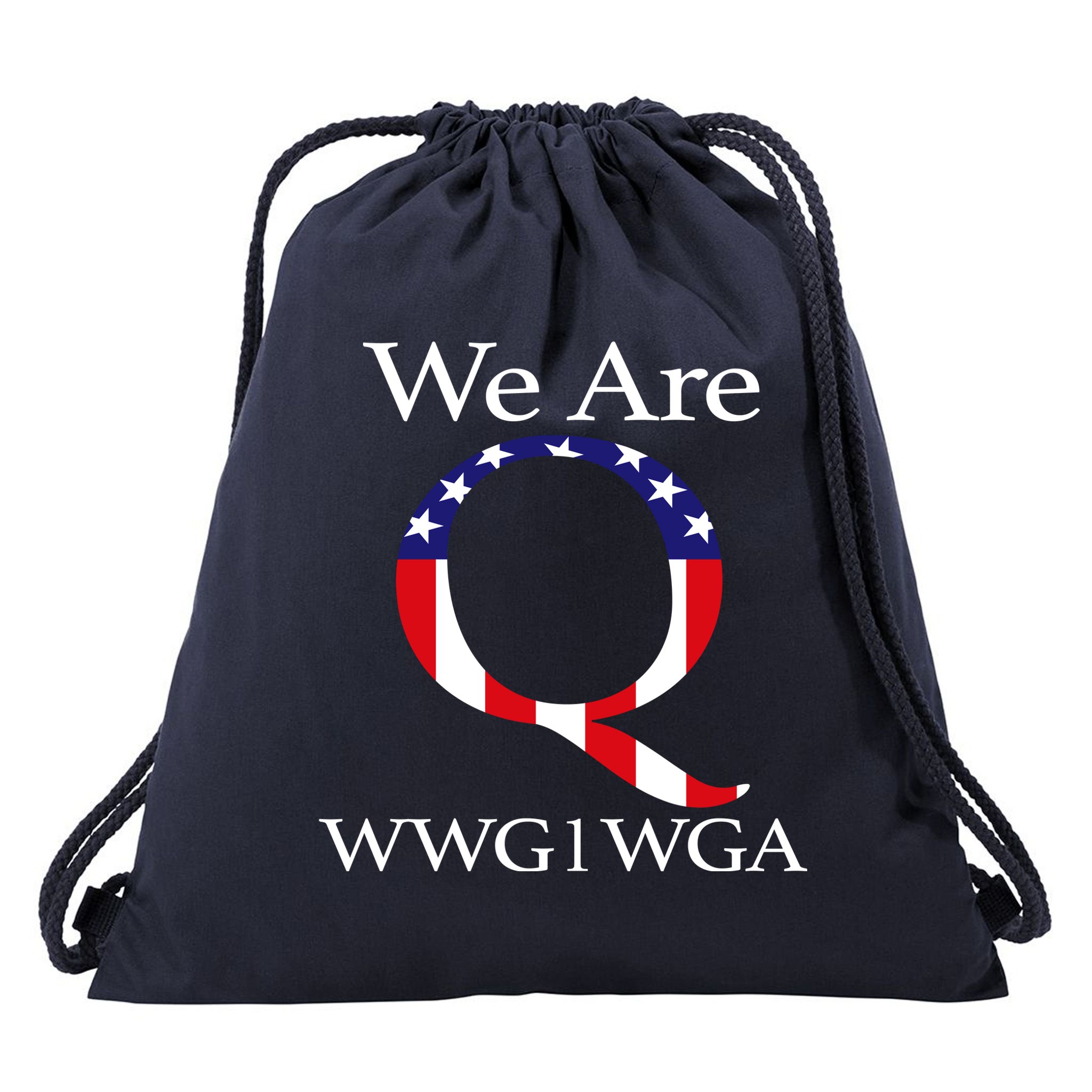 Q Anon We Are WWG1WGA Qanon Drawstring Bag