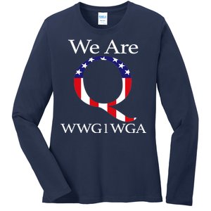 Q Anon We Are WWG1WGA Qanon Ladies Long Sleeve Shirt