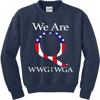Q Anon We Are WWG1WGA Qanon Kids Sweatshirt