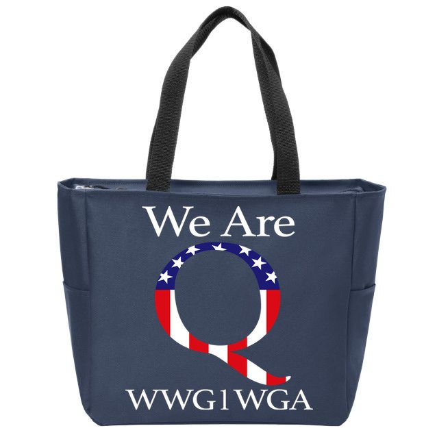 Q Anon We Are WWG1WGA Qanon Zip Tote Bag