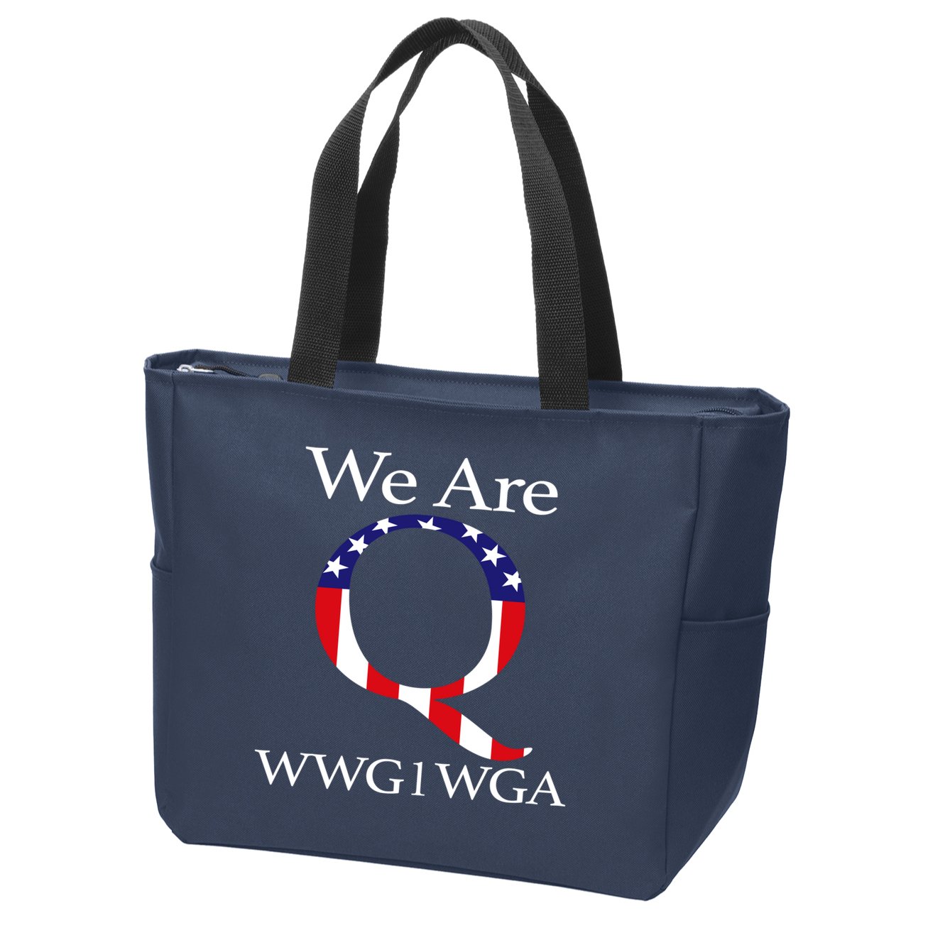 Q Anon We Are WWG1WGA Qanon Zip Tote Bag