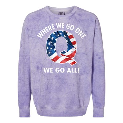 Q Anon Where We Go One We Go All  Colorblast Crewneck Sweatshirt