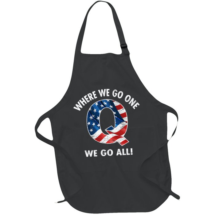 Q Anon Where We Go One We Go All  Apron