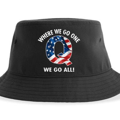 Q Anon Where We Go One We Go All  Sustainable Bucket Hat