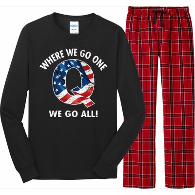 Q Anon Where We Go One We Go All  Long Sleeve Pajama Set