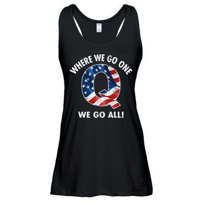 Q Anon Where We Go One We Go All  Ladies Essential Flowy Tank