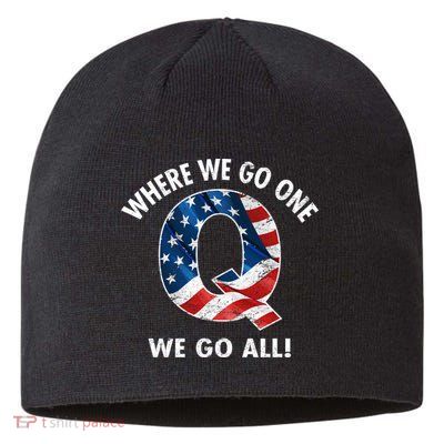 Q Anon Where We Go One We Go All  Sustainable Beanie