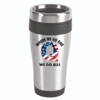 Q Anon Where We Go One We Go All  16oz Travel Tumbler