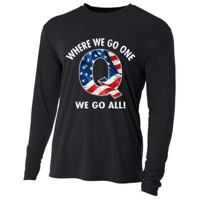 Q Anon Where We Go One We Go All  Cooling Performance Long Sleeve Crew