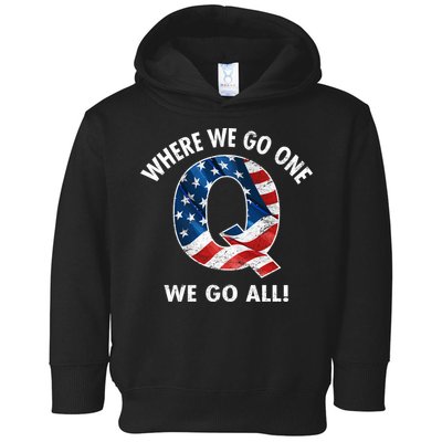 Q Anon Where We Go One We Go All  Toddler Hoodie