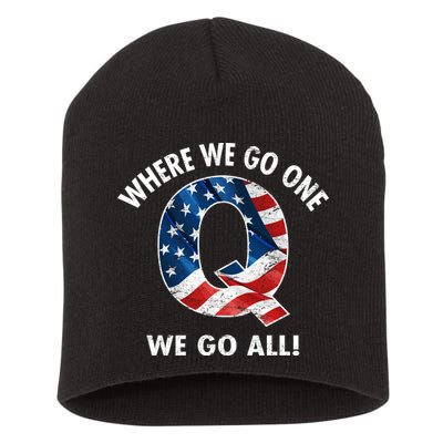 Q Anon Where We Go One We Go All  Short Acrylic Beanie