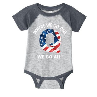 Q Anon Where We Go One We Go All  Infant Baby Jersey Bodysuit