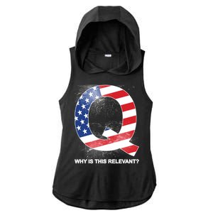 Q Anon Why Is this Relevant Ladies PosiCharge Tri-Blend Wicking Draft Hoodie Tank