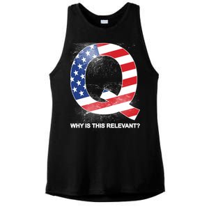 Q Anon Why Is this Relevant Ladies PosiCharge Tri-Blend Wicking Tank