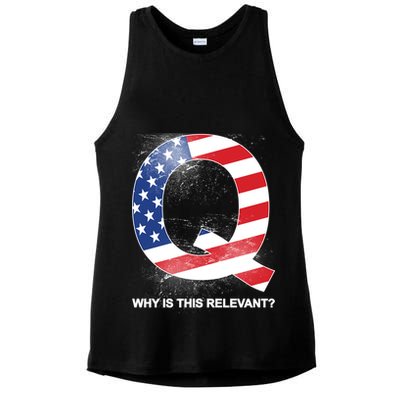 Q Anon Why Is this Relevant Ladies PosiCharge Tri-Blend Wicking Tank