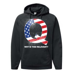 Q Anon Why Is this Relevant Performance Fleece Hoodie