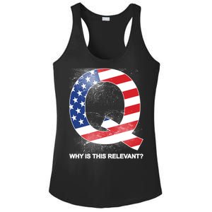 Q Anon Why Is this Relevant Ladies PosiCharge Competitor Racerback Tank