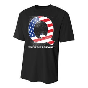 Q Anon Why Is this Relevant Youth Performance Sprint T-Shirt