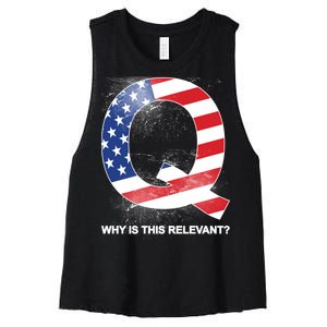 Q Anon Why Is this Relevant Women's Racerback Cropped Tank