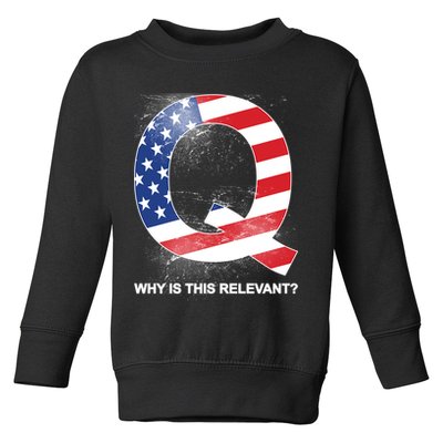 Q Anon Why Is this Relevant Toddler Sweatshirt