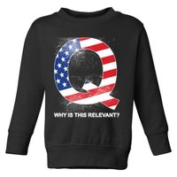 Q Anon Why Is this Relevant Toddler Sweatshirt