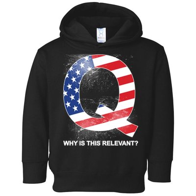Q Anon Why Is this Relevant Toddler Hoodie