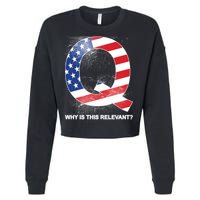 Q Anon Why Is this Relevant Cropped Pullover Crew