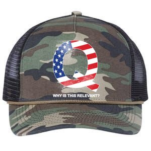 Q Anon Why Is this Relevant Retro Rope Trucker Hat Cap