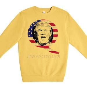 Q-Anon WWG1WGA Trump Great Awaking  Premium Crewneck Sweatshirt