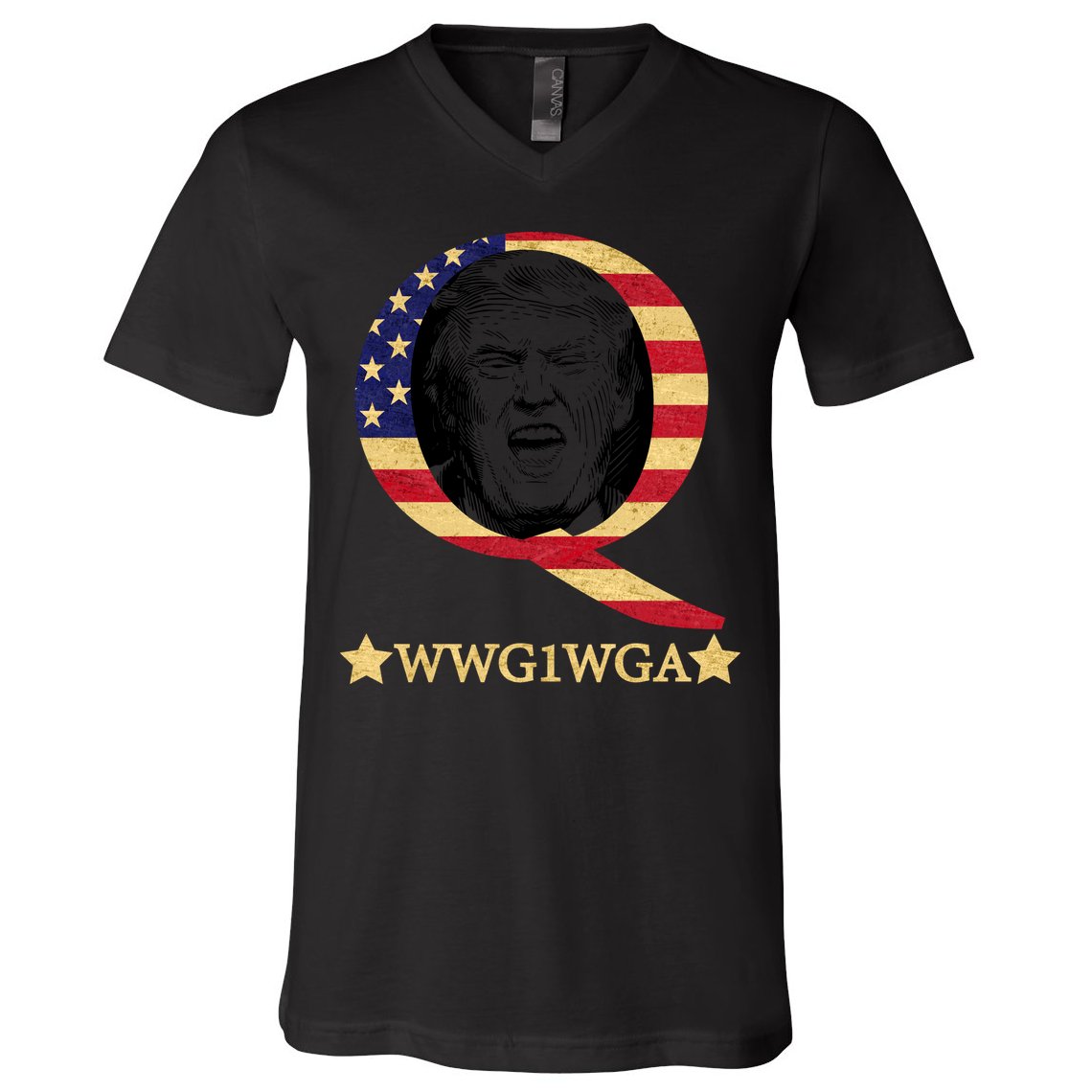 Q-Anon WWG1WGA Trump Great Awaking  V-Neck T-Shirt